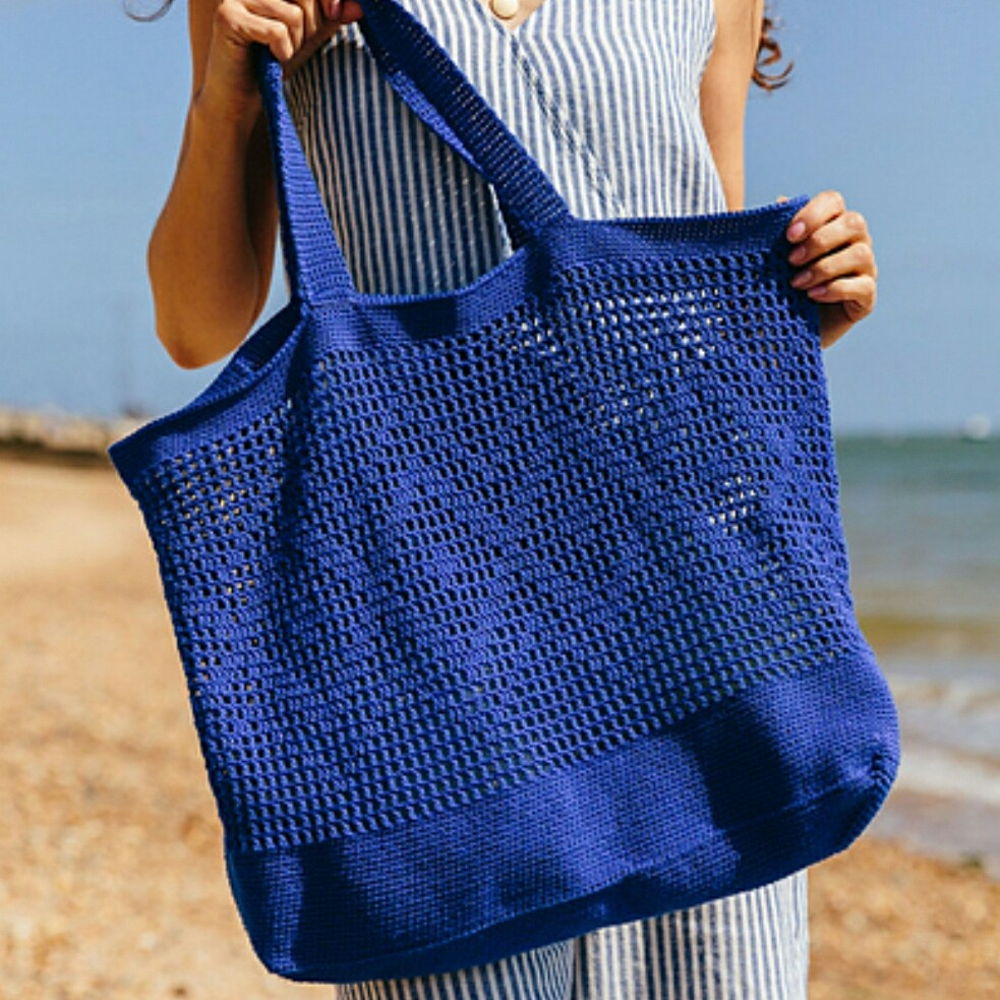 Blue Mesh Tote Bag