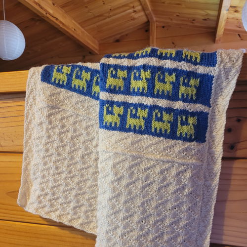 Kitty Kat baby rug using 8 ply yarn