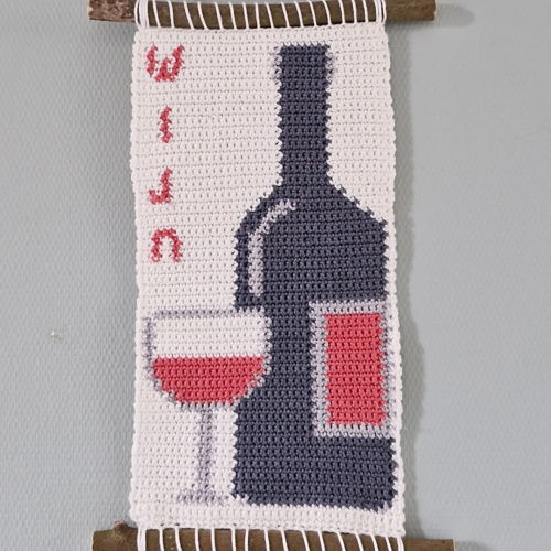 Haakpatroon wandhanger Wijn