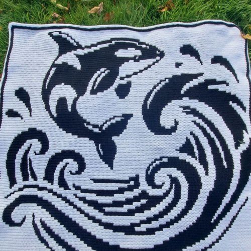Orca Opus | Whale Mosaic Crochet Blanket PDF Pattern