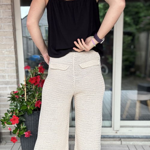 By The Sea Pants – Crochet Pattern (XS–4XL) | Modern Elastic Waist Pants with Pockets & Side Slits