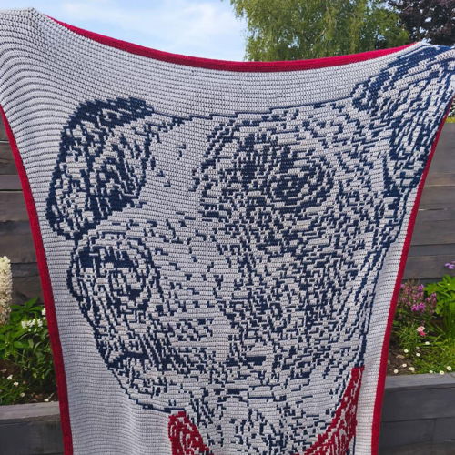Whippet "Freya" | Dog Overlay Mosaic Crochet Blanket PDF Pattern