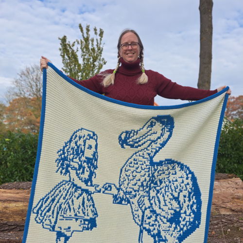 Alice and the Dodo | Alice in Wonderland Mosaic Crochet Blanket PDF Pattern