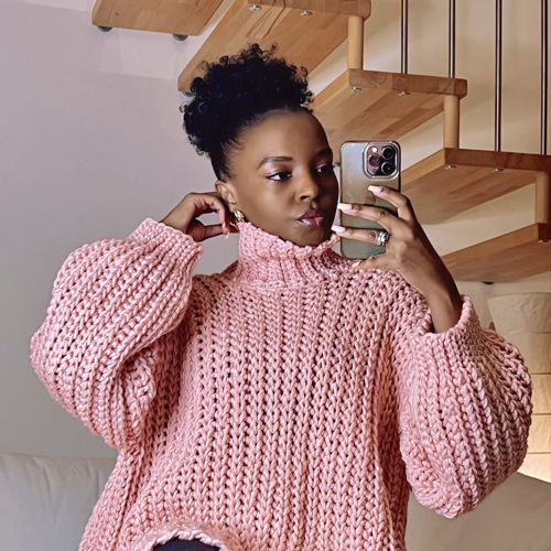 Gemakkelijk gehaakte geribbelde dikke trui