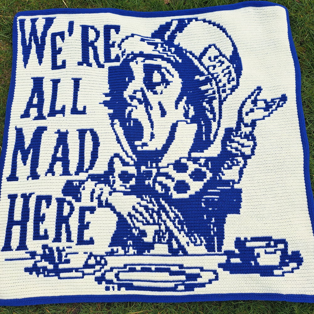 Mad Hatter | Alice in Wonderland Tea Party Mosaic Crochet Blanket PDF Pattern