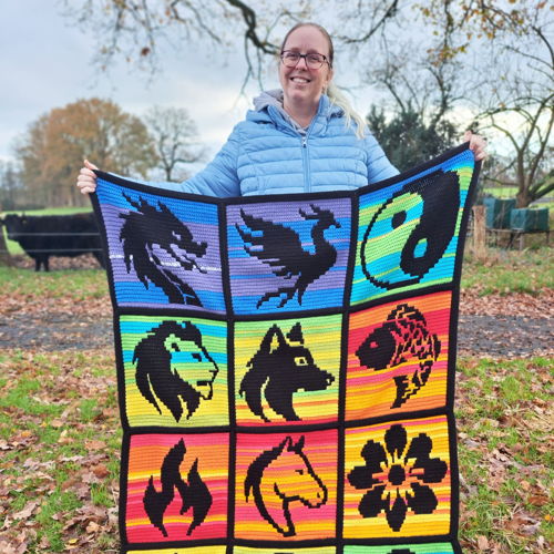 Soul Symbols | Monthly Temperature  Overlay Mosaic Crochet Blanket PDF Pattern