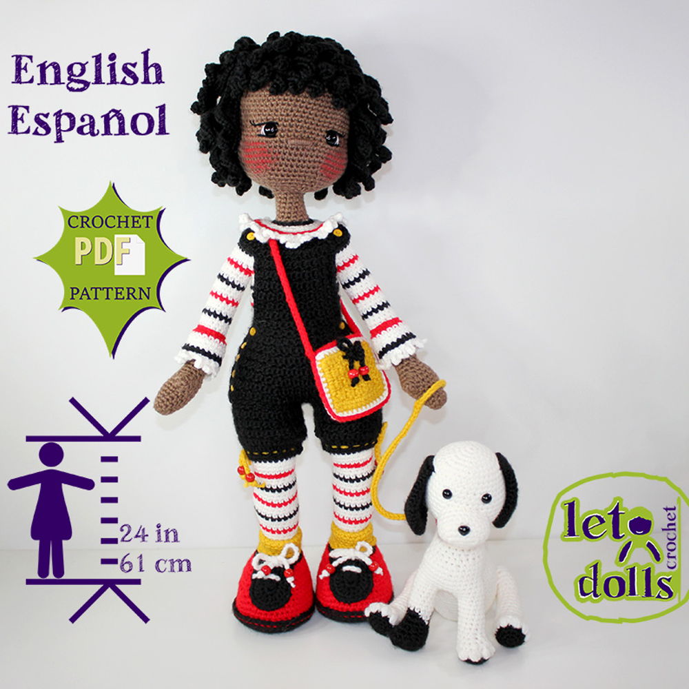 Bianca and Beau XLarge Crochet Doll Pattern, Amigurumi. 24"/61cm Tall