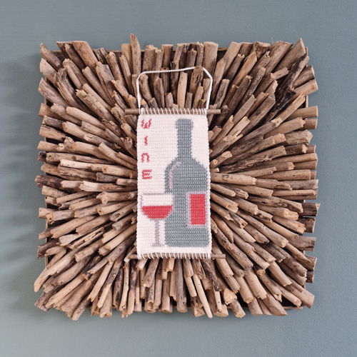 Haakpatroon wandhanger Wine