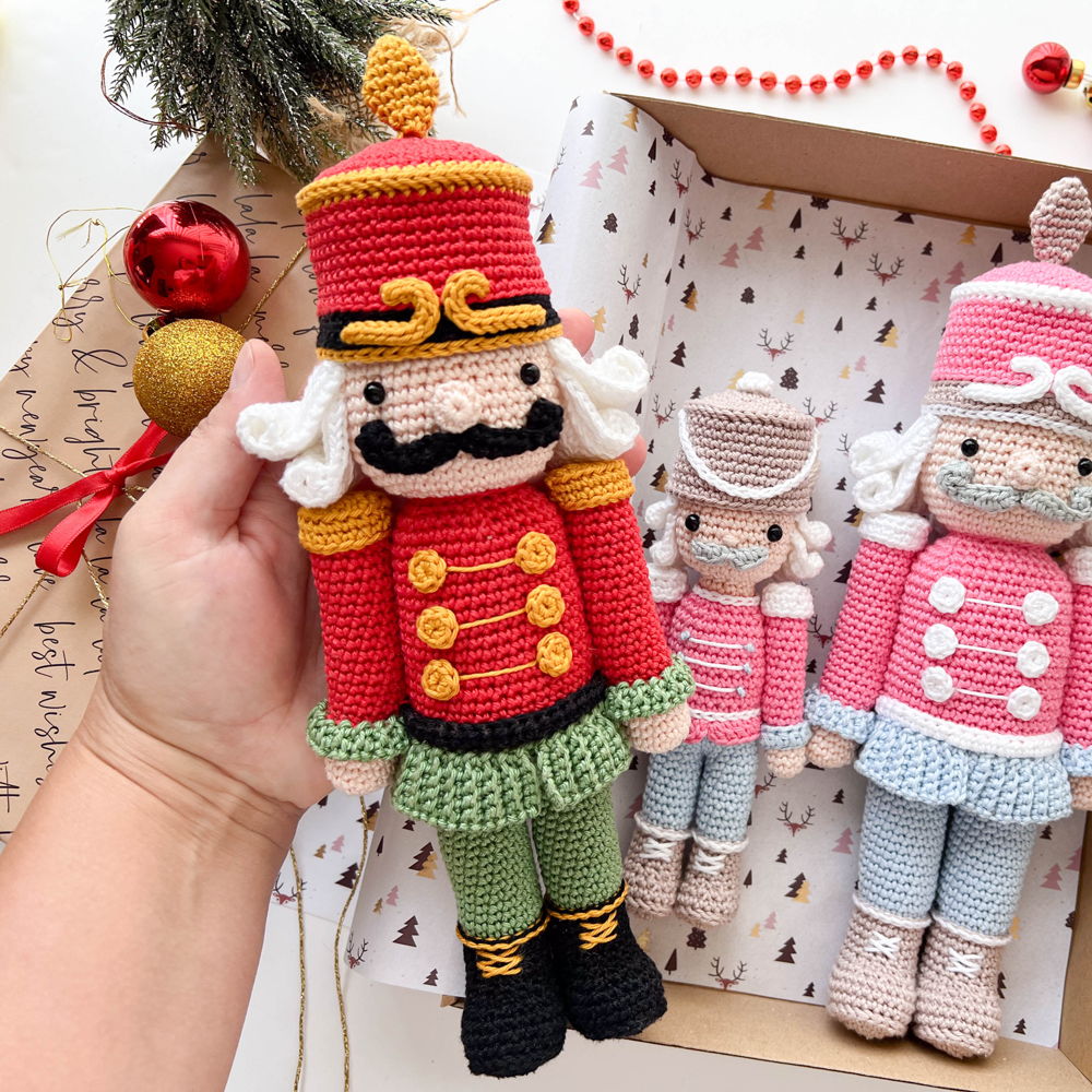 Crochet Christmas Nutcracker Pattern: Small and Large Size