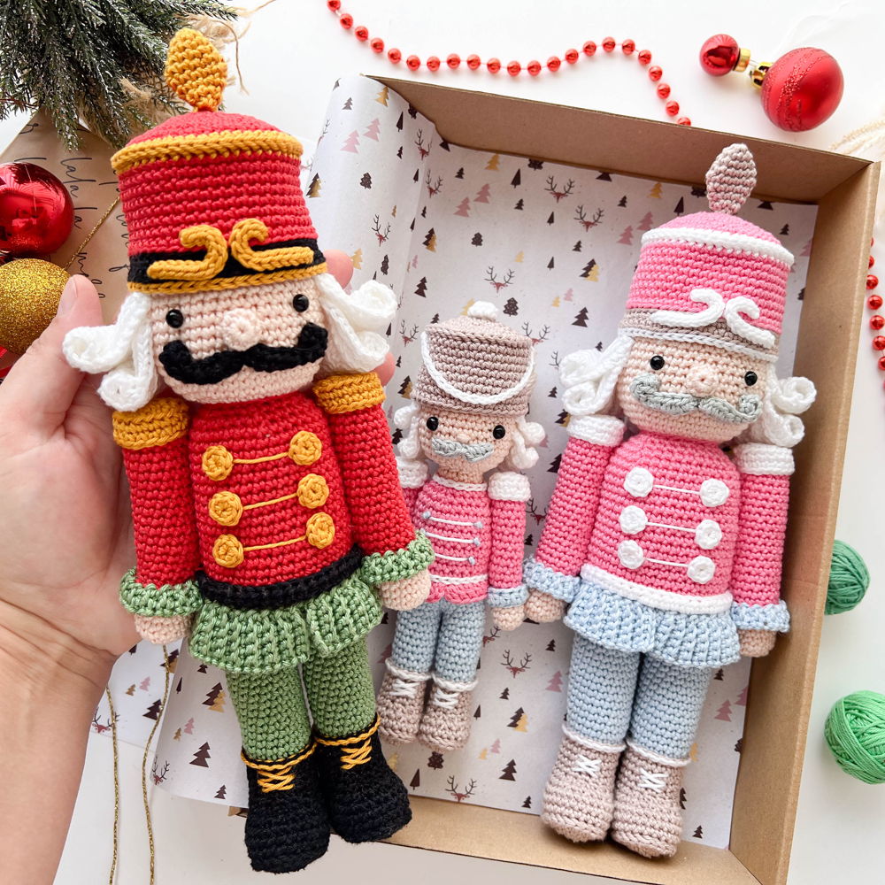 Crochet Christmas Nutcracker Pattern: Small and Large Size