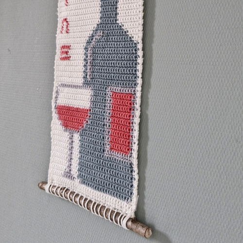 Haakpatroon wandhanger Wine