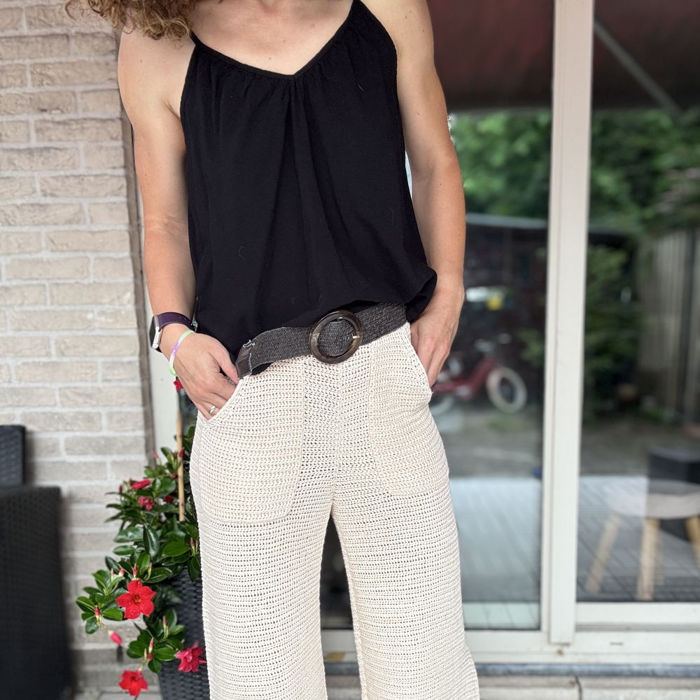 By The Sea Pants – Crochet Pattern (XS–4XL) | Modern Elastic Waist Pants with Pockets & Side Slits