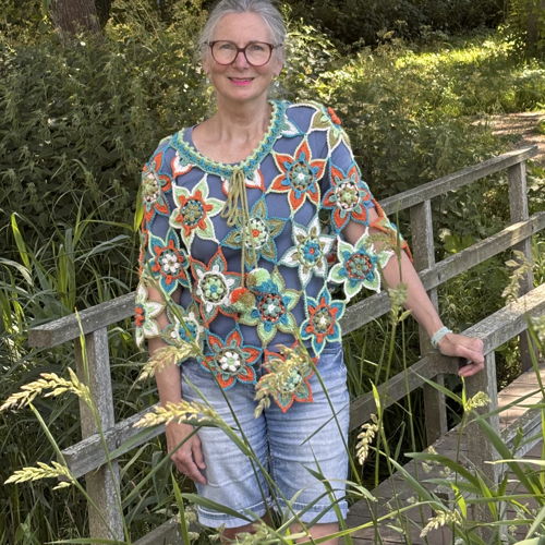 Flower Poncho - US
