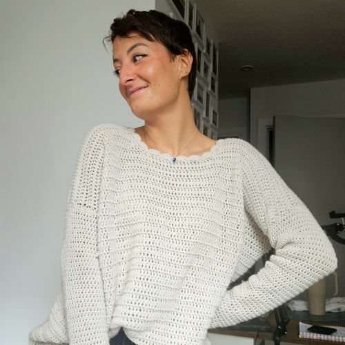 Häkelmuster: Übergroßer, lässiger Pullover