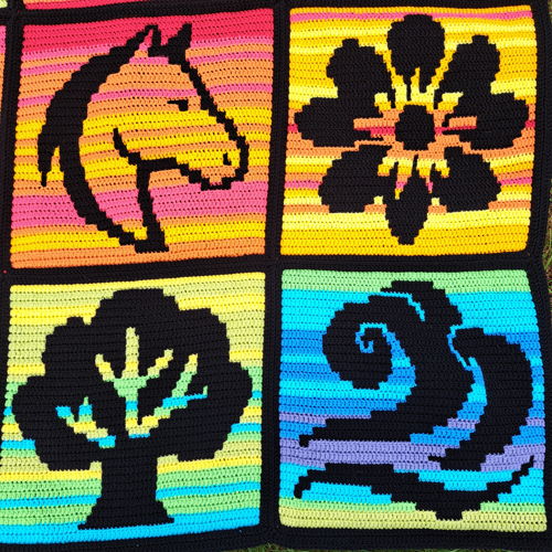 Soul Symbols | Monthly Temperature  Overlay Mosaic Crochet Blanket PDF Pattern