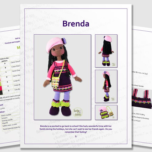 Brenda Large Crochet Doll Pattern, Amigurumi, 21"/ 53 cm Tall