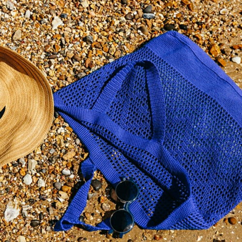 Blue Mesh Tote Bag