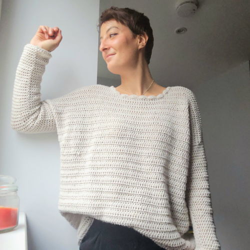 Häkelmuster: Übergroßer, lässiger Pullover