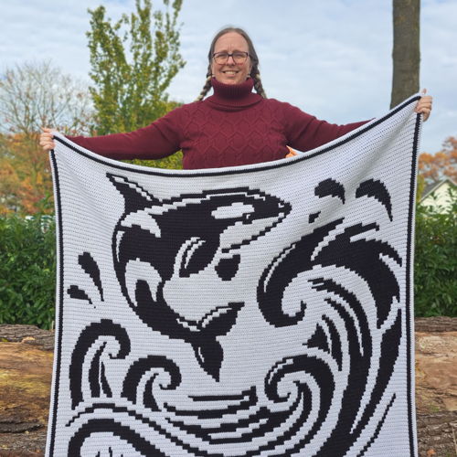 Orca Opus | Whale Mosaic Crochet Blanket PDF Pattern