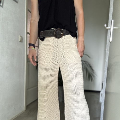 By The Sea Pants – Crochet Pattern (XS–4XL) | Modern Elastic Waist Pants with Pockets & Side Slits