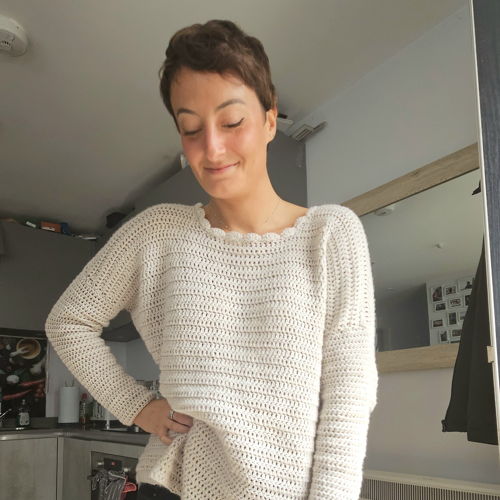 Häkelmuster: Übergroßer, lässiger Pullover
