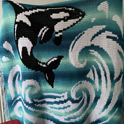 Orca Opus | Whale Mosaic Crochet Blanket PDF Pattern
