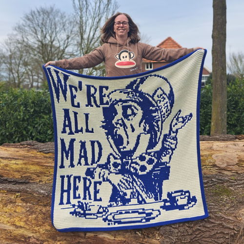 Mad Hatter | Alice in Wonderland Tea Party Mosaic Crochet Blanket PDF Pattern