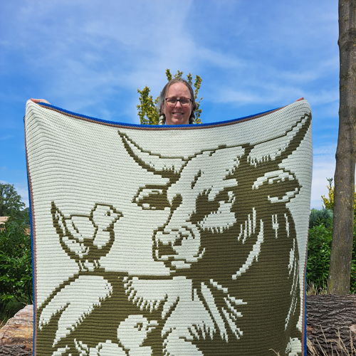 Barnyard Buddies | Cow and Chicken Overlay Mosaic Crochet Blanket PDF Pattern