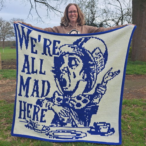 Mad Hatter | Alice in Wonderland Tea Party Mosaic Crochet Blanket PDF Pattern