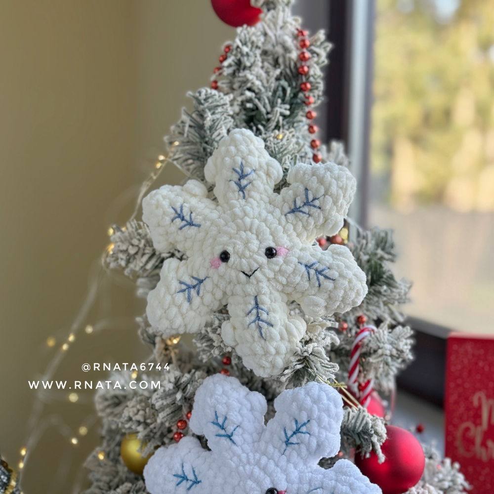 Crochet Plush Snowflake Pattern PDF