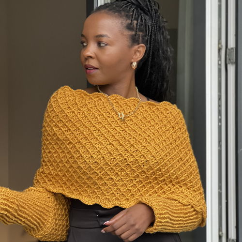 Crochet Wrap Sweater with Sleeves Pattern | Diamond Scarf Shrug | Easy, Size-Inclusive XS–5X | Sport Weight | PDF