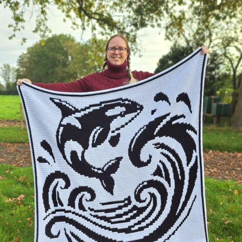 Orca Opus | Whale Mosaic Crochet Blanket PDF Pattern