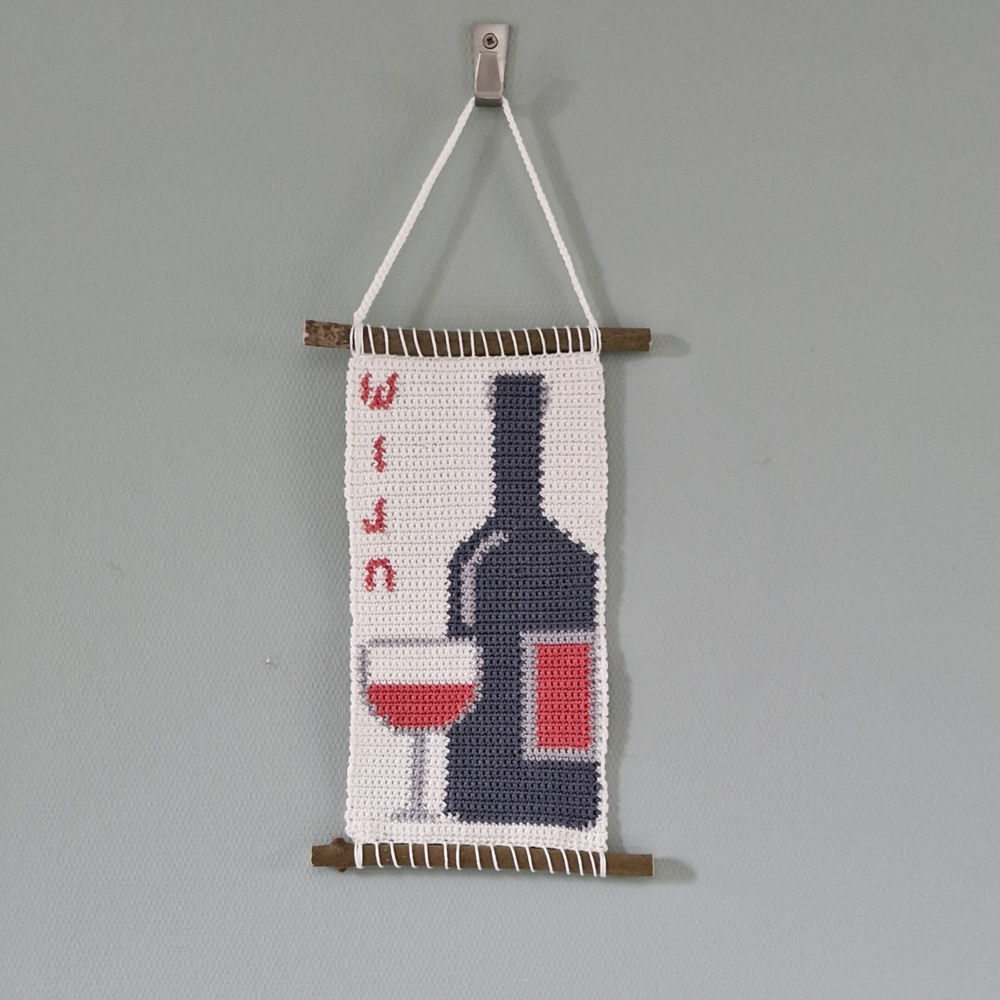 Haakpatroon wandhanger Wijn