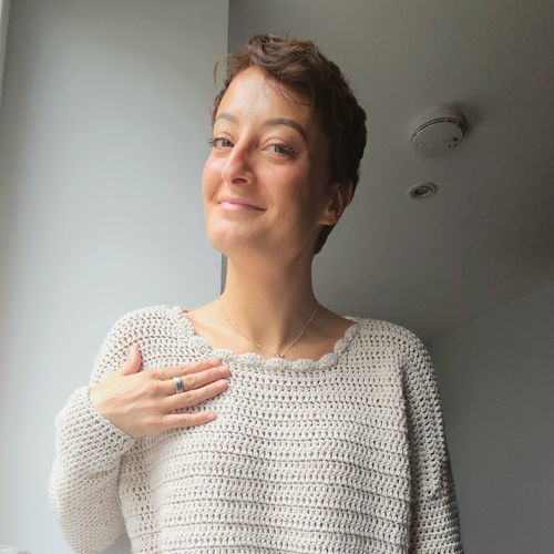 Häkelmuster: Übergroßer, lässiger Pullover