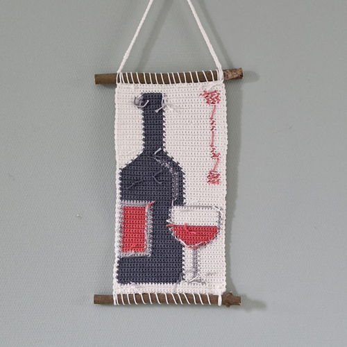 Haakpatroon wandhanger Wijn