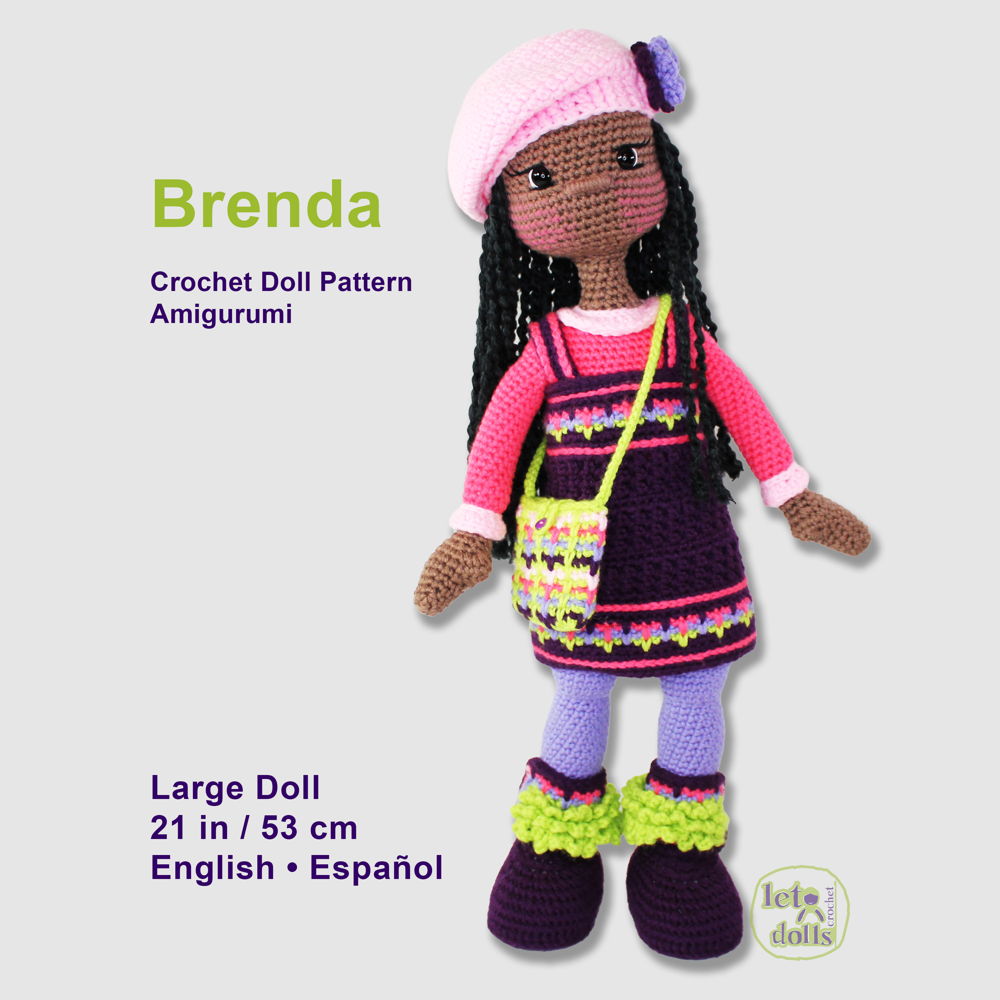 Brenda Large Crochet Doll Pattern, Amigurumi, 21"/ 53 cm Tall