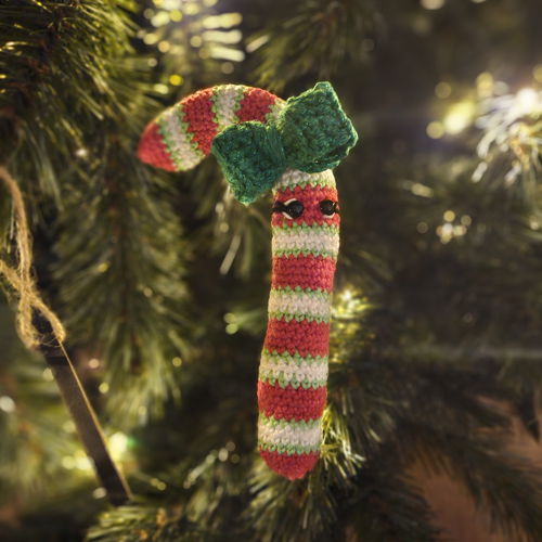 Zuurstok Zuzanna - amigurumi kerstdecoratie