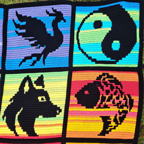 Soul Symbols | Monthly Temperature  Overlay Mosaic Crochet Blanket PDF Pattern