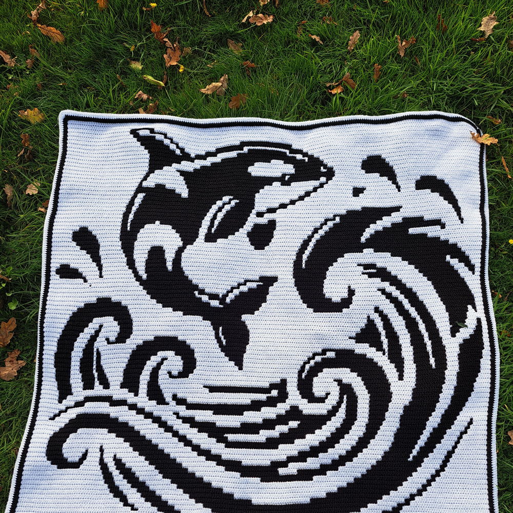 Orca Opus | Whale Mosaic Crochet Blanket PDF Pattern