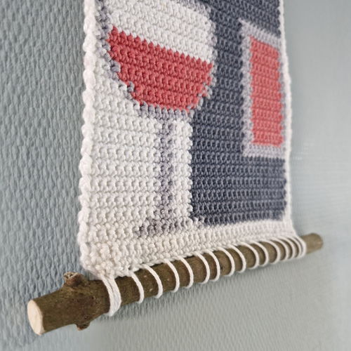 Haakpatroon wandhanger Wijn