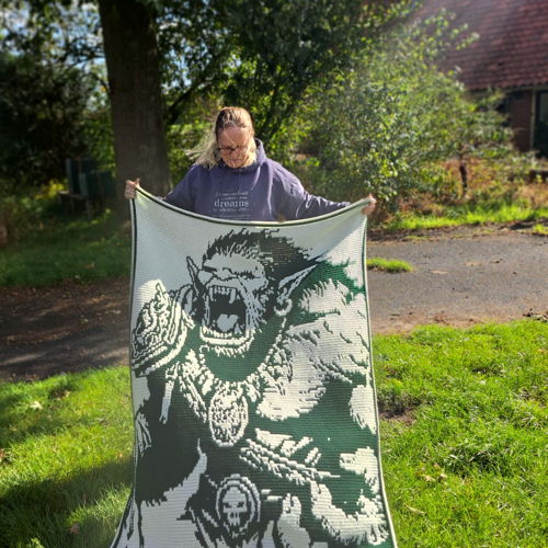 Ogre Onslaught | Fantasy Monster Overlay Mosaic Crochet Blanket PDF Pattern