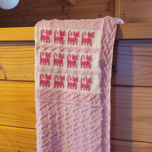 Kitty Kat baby rug using 8 ply yarn