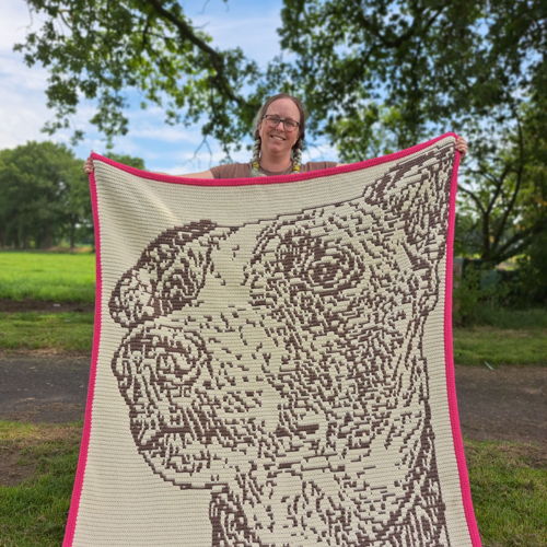 Whippet "Freya" | Dog Overlay Mosaic Crochet Blanket PDF Pattern