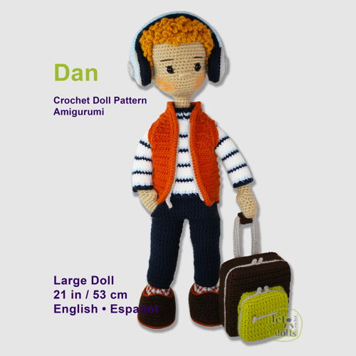 LetoDolls Gehaakte Patronen Grote Poppen (21" / 53 cm) Deel 1: Alex, Brenda, Cara & Dan