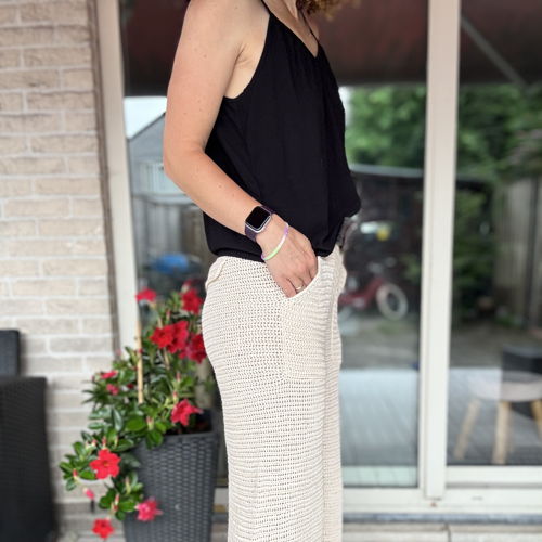 By The Sea Pants – Crochet Pattern (XS–4XL) | Modern Elastic Waist Pants with Pockets & Side Slits