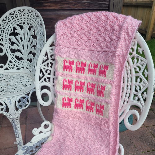 Kitty Kat baby rug using 8 ply yarn