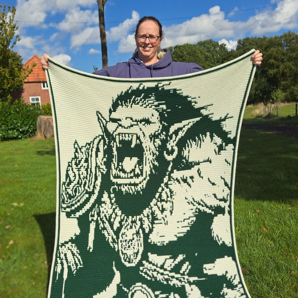 Ogre Onslaught | Fantasy Monster Overlay Mosaic Crochet Blanket PDF Pattern
