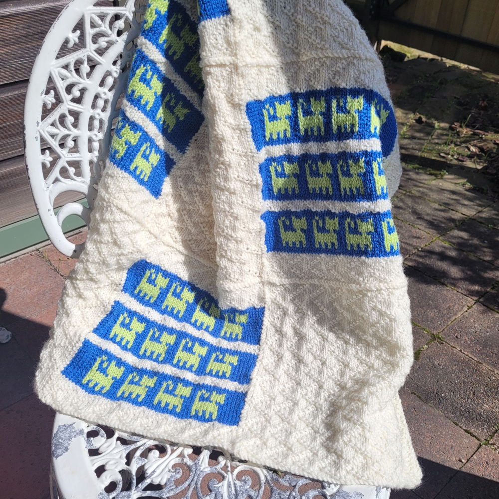 Kitty Kat baby rug using 8 ply yarn