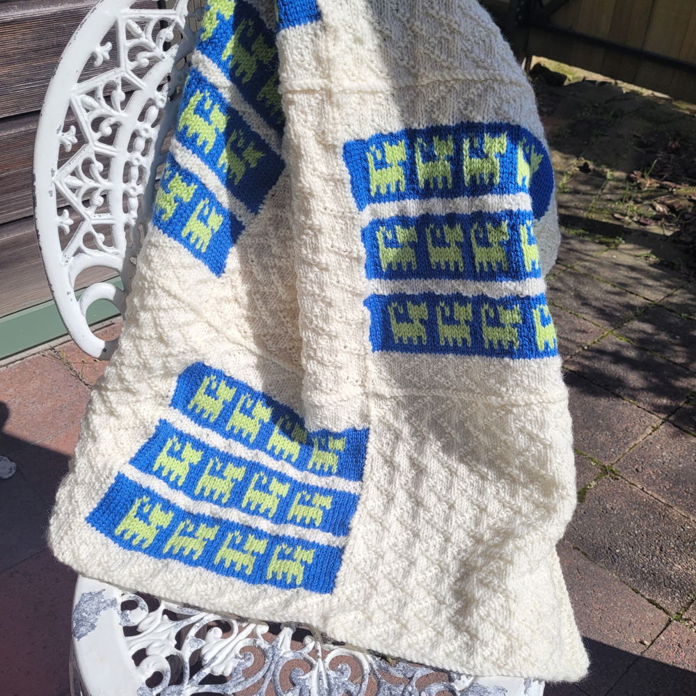 Kitty Kat baby rug using 8 ply yarn