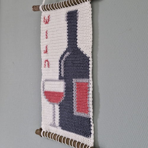Haakpatroon wandhanger Wijn